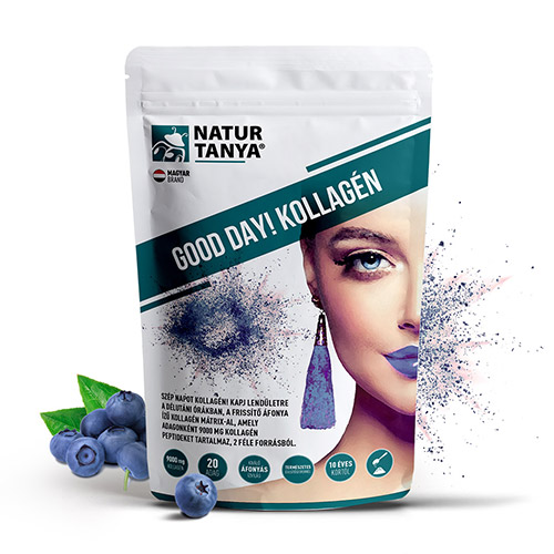 Natur Tanya Good Day hal és marha kollagén frissítő áfonya ízben - 237g