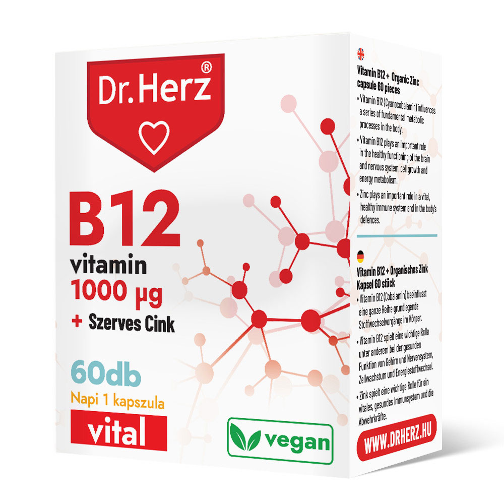 Dr. Herz B12-vitamin + szerves cink kapszula - 60db