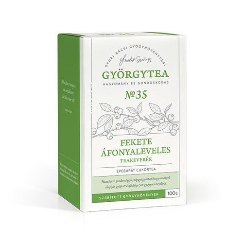 Györgytea Fekete áfonyaleveles teakeverék epebarát cukortea - 100g