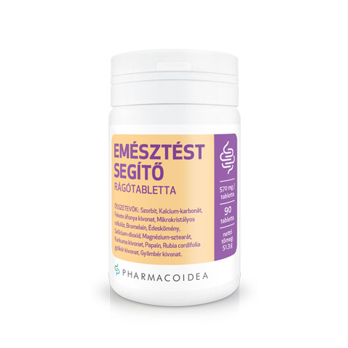Pharmacoidea Emésztést segítő rágótabletta - 90db