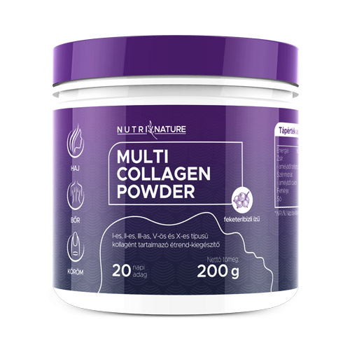 Nutri Nature Multi Collagen por feketeribizli ízű - 200g