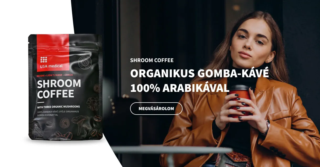 USA Medical Gomba kávé 100% arabikával és 3 féle organikus gombakivonattal – 72g
