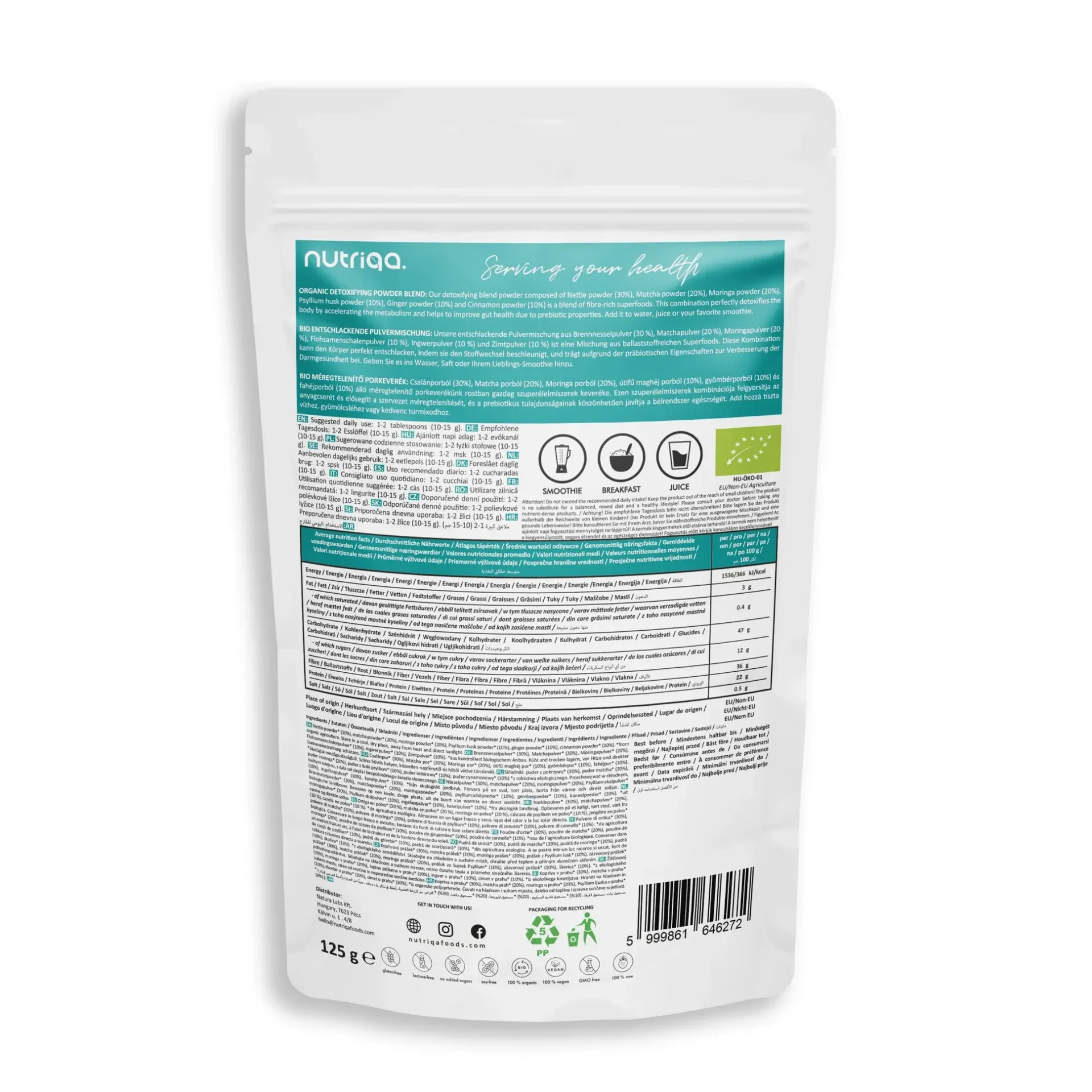 Nutriqa Organic Detoxify méregtelenítő porkeverék - 125g Nutriqa Organic Detoxify méregtelenítő porkeverék - 125g - Image 2