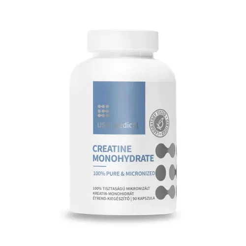 USA Medical Creatine Monohydrate mikronizált kreatin kapszula - 90db