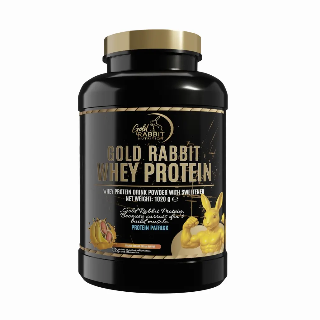 Gold Rabbit Prémium tejsavó fehérjepor földimogyoró - banán ízben - 1020g