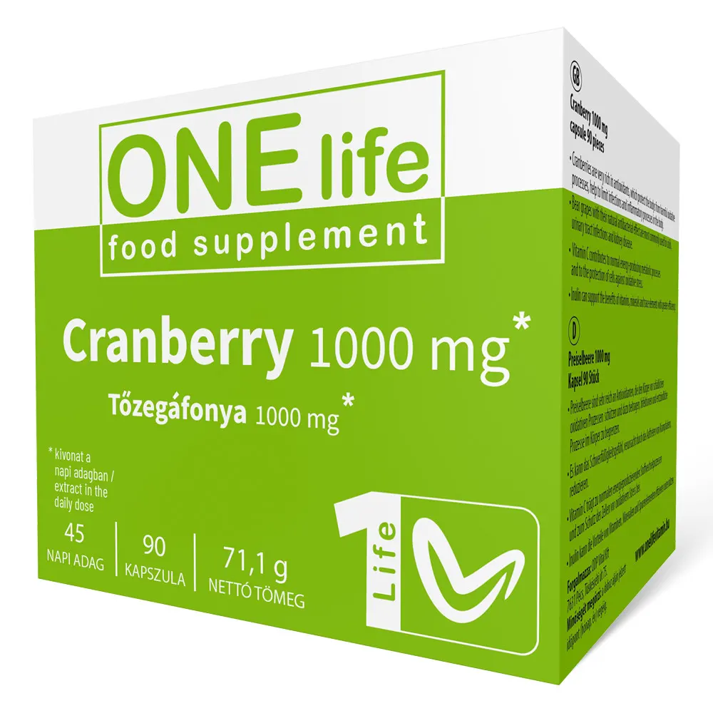 One Life Vitality Tőzegáfonya 1000mg kapszula - 90db