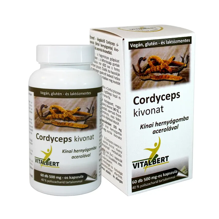 Vitalbert Cordyceps kínai hernyógomba kivonat kapszula - 60db
